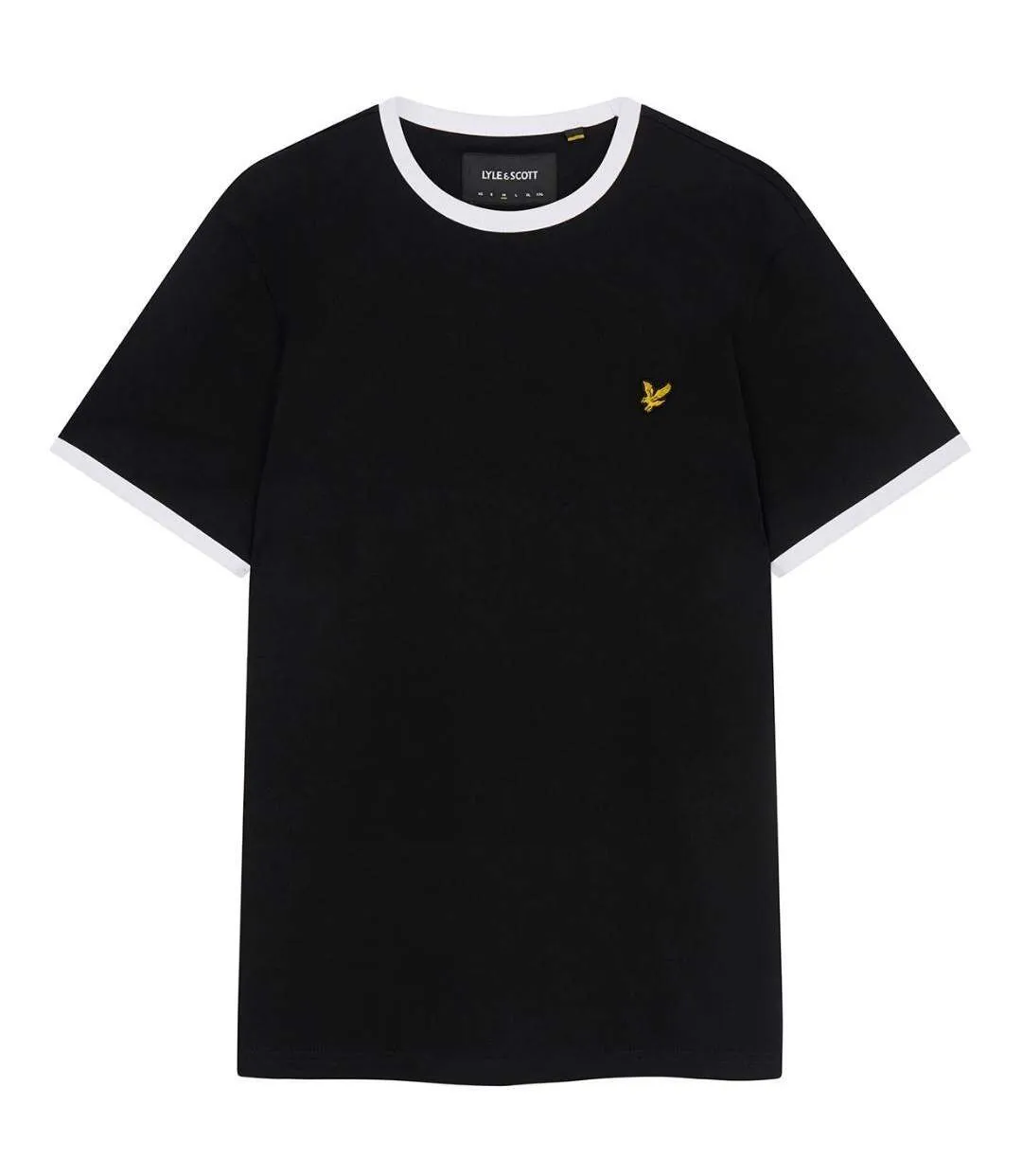 Mens Ringer T-shirt Black Lyle & Scott-1