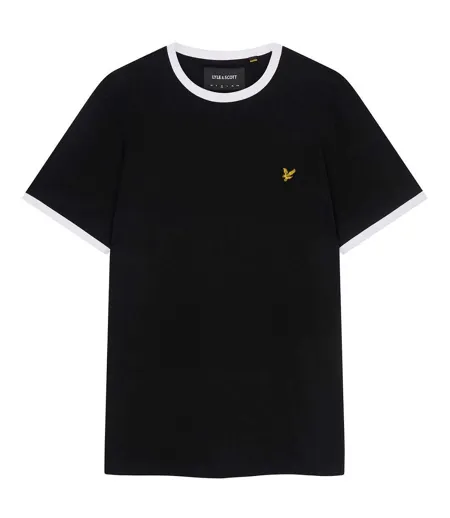 Mens Ringer T-shirt Black Lyle & Scott