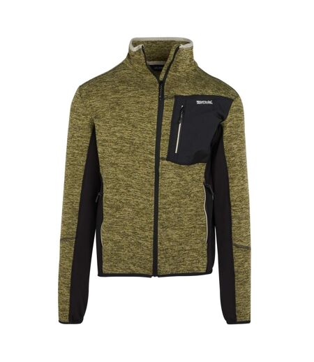Mens Baslinn Marl Full Zip Fleece Jacket Nephrite Green Black Regatta
