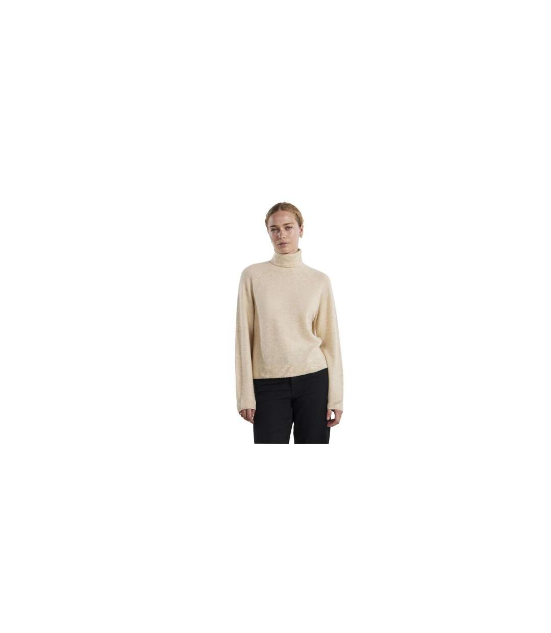 Womens/ladies Turtle Neck Raglan Sweatshirt Whitecap Grey Pieces-2