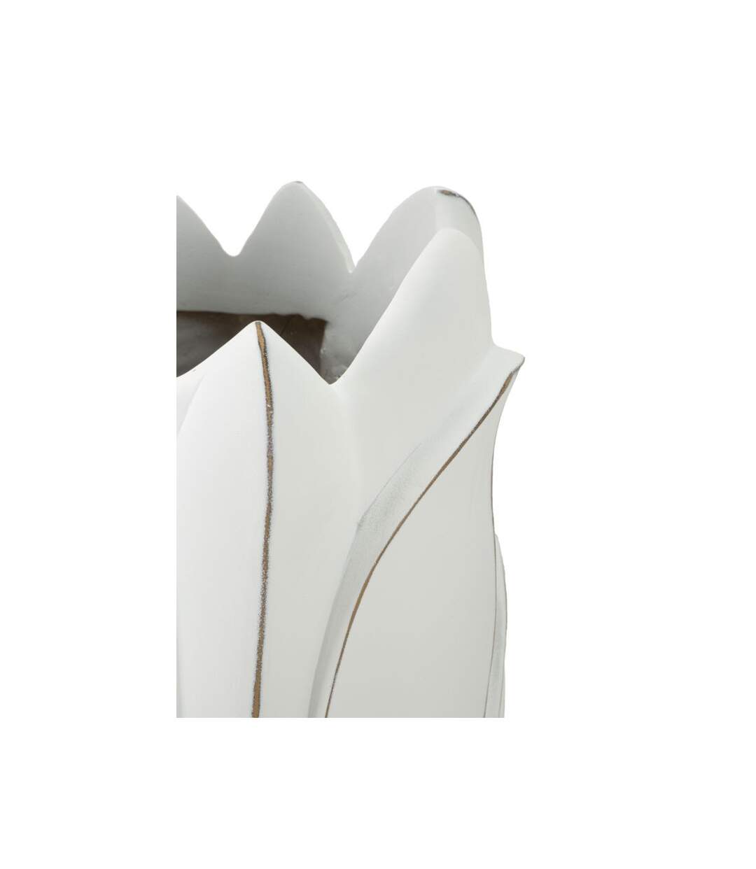 Vase Déco en Résine Gardy 69cm Blanc-3