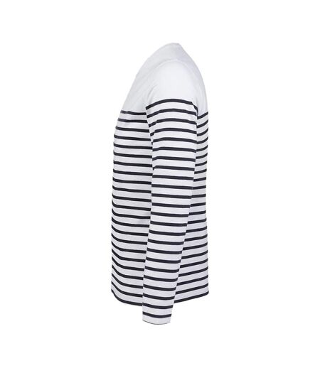 T-shirt Matelot Homme Blanc Bleu Marine SOLS
