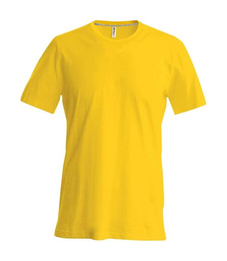Kariban Mens Slim Fit Short Sleeve Crew Neck T-Shirt (Yellow)