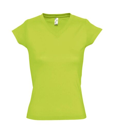 SOLs Womens/Ladies Moon V Neck Short Sleeve T-Shirt (Apple Green)
