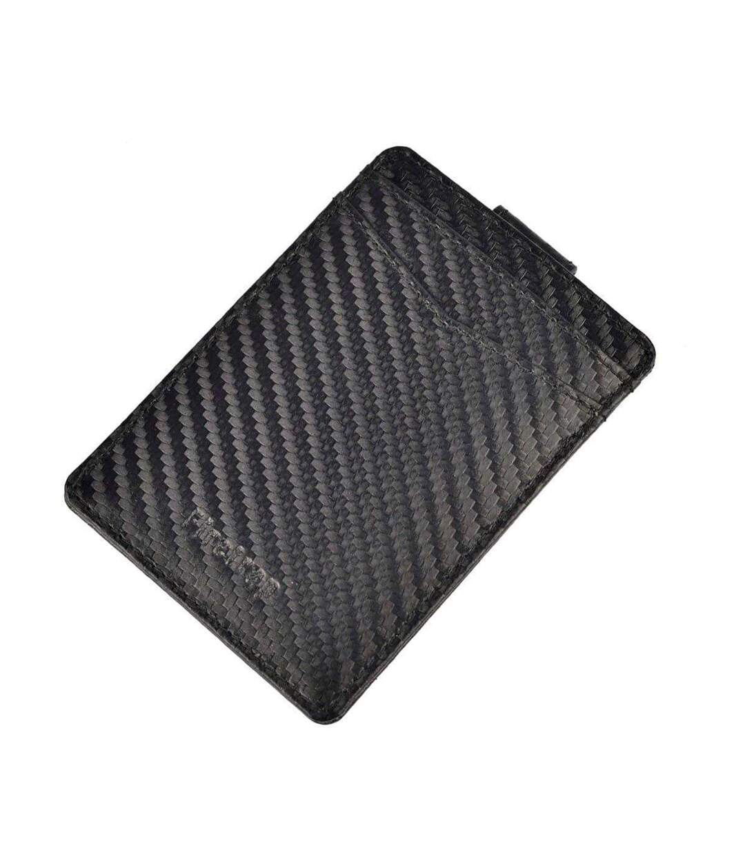 Ribbed Leather Card Holder One Size Black Firetrap-3