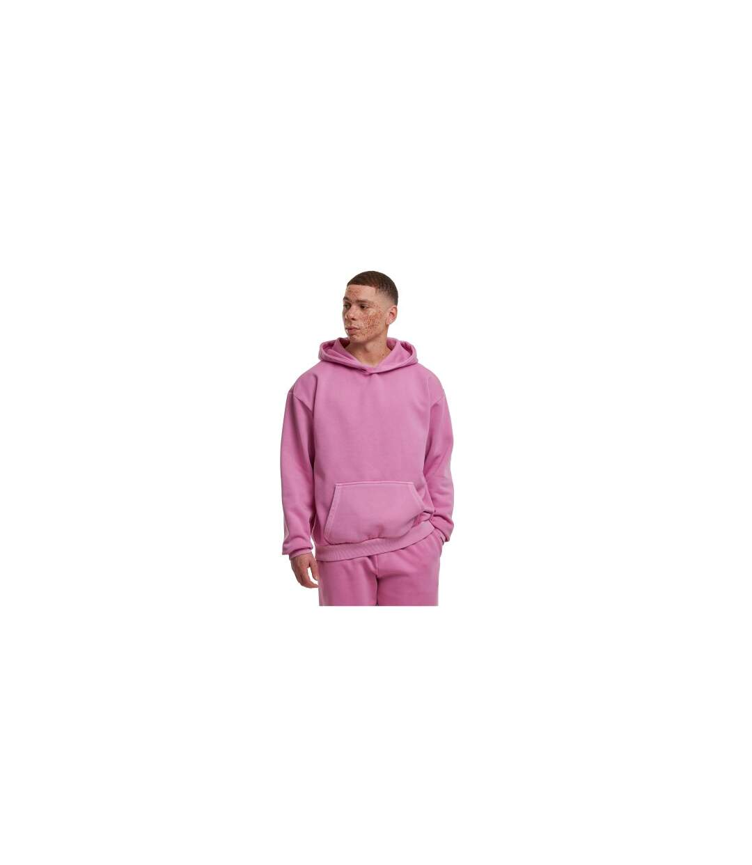 Sweat À Capuche Homme Rose Clair Build Your Brand-1