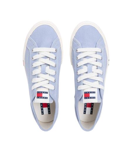 Womens/ladies Archive Canvas Trainers Light Blue Tommy Jeans