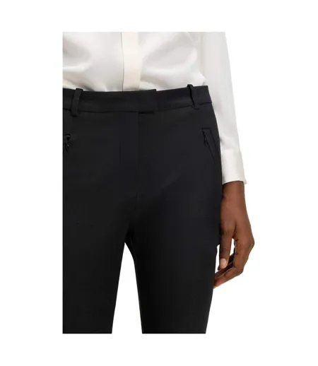 Womens/ladies Anaita Slim Trousers Black Boss