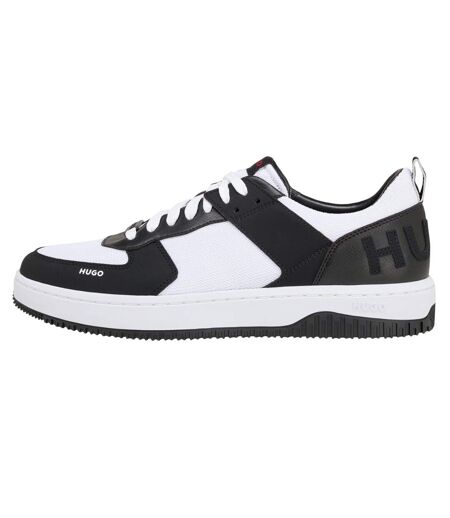 Mens Kilian Leather Trainers Charcoal Hugo
