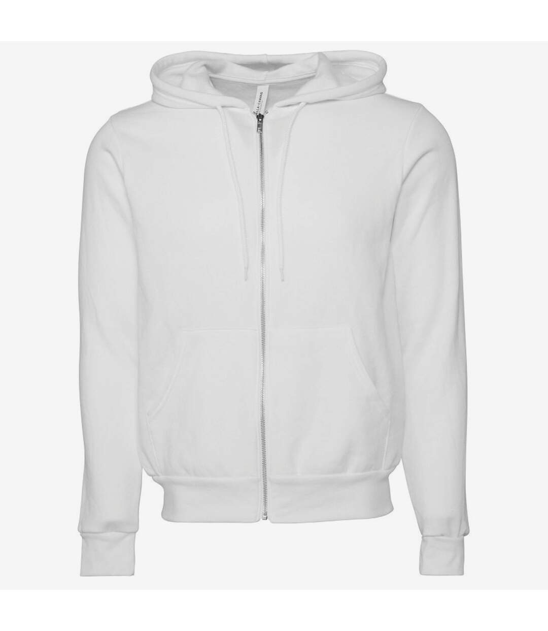 Canvas sweat à capuche et fermeture zippée homme blanc dtg Bella + Canvas