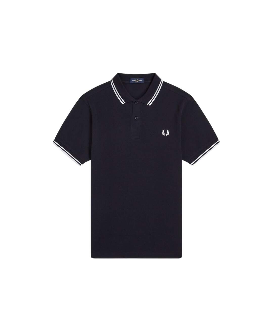 Polo Motif/style Double Pointe Homme Bleu Marine Foncé Fred Perry-2