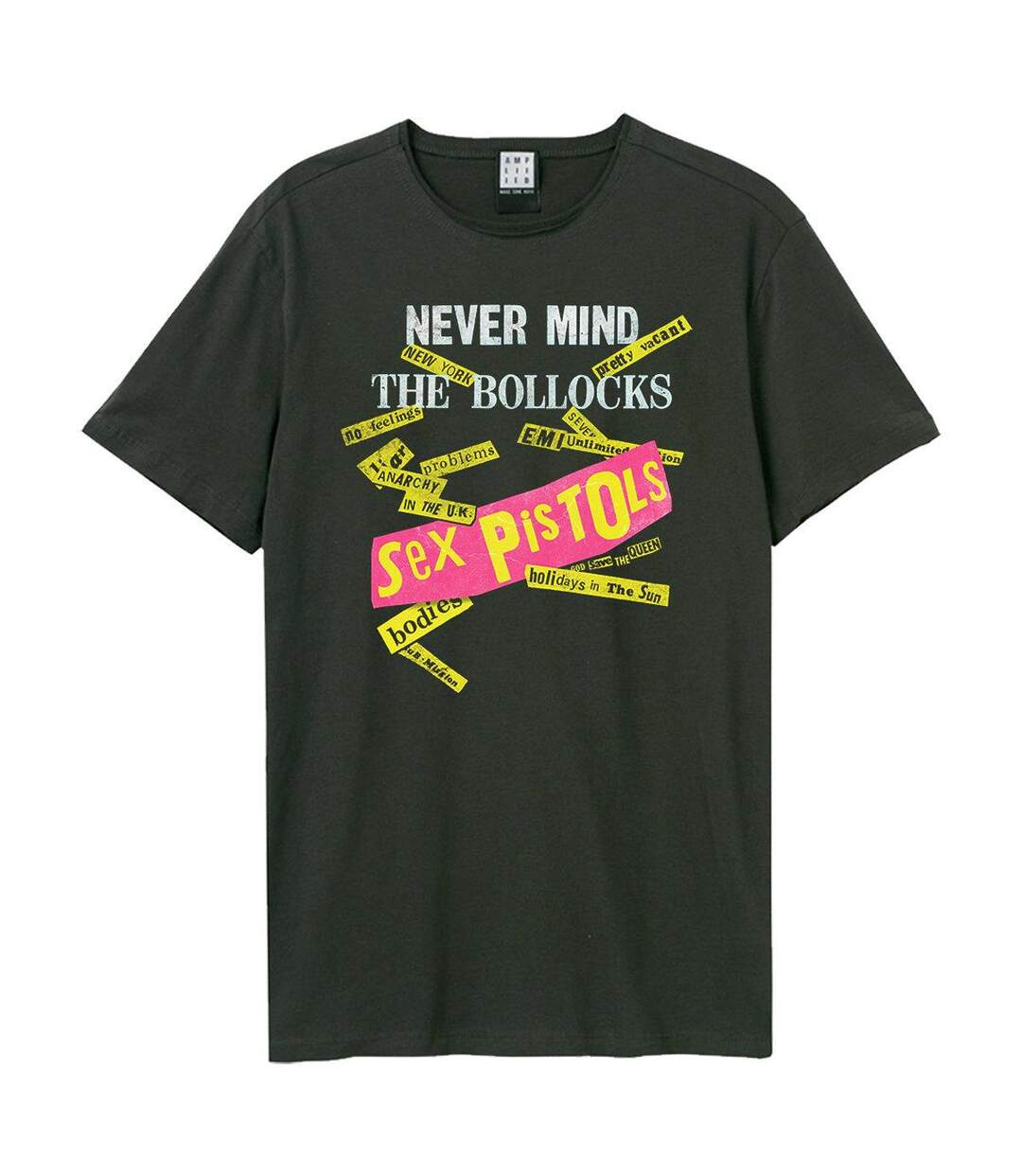 T-shirt Never Mind The Bollocks Adulte Charbon Amplified-1
