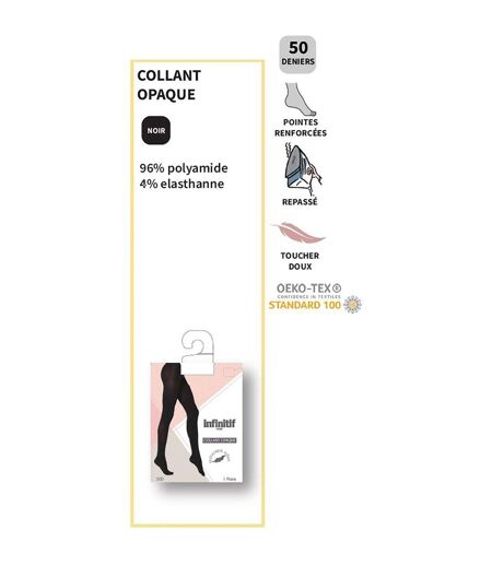 Collant Femme Confort et Qualité INFINITIF Pack de 2 Collants Opaque 50D INFINITIF