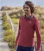 Pack of 2 Men's Jersey Polo Shirts - Burgundy Grey