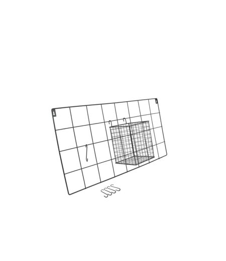 Support Mural 5 Crochets Design Filaire 60cm Noir