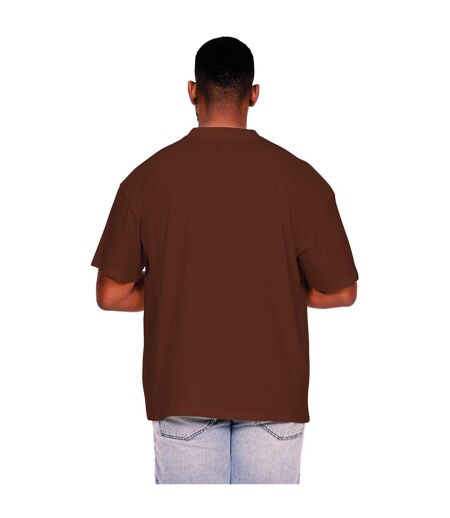 Casual Classics Mens Ringspun Cotton Extended Neckline T-Shirt (Chocolate)