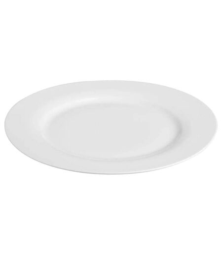 Lot de 6 Assiettes Porcelaine Uni 24cm Blanc
