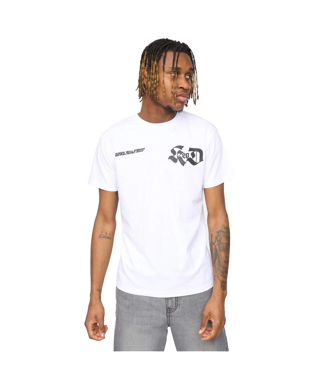 Mens Cartellio Short-sleeved T-shirt White Kings Will Dream-4