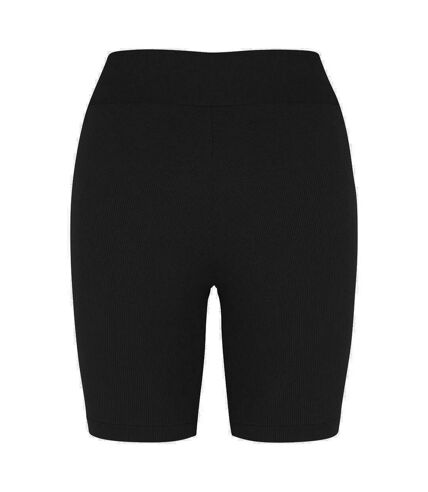 Womens/ladies ribbed cycling shorts black Native Spirit