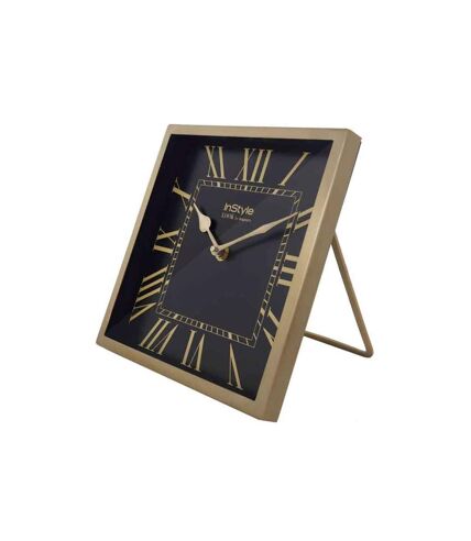 Paris Prix - Horloge à Poser Vintage era 21cm Noir & Or