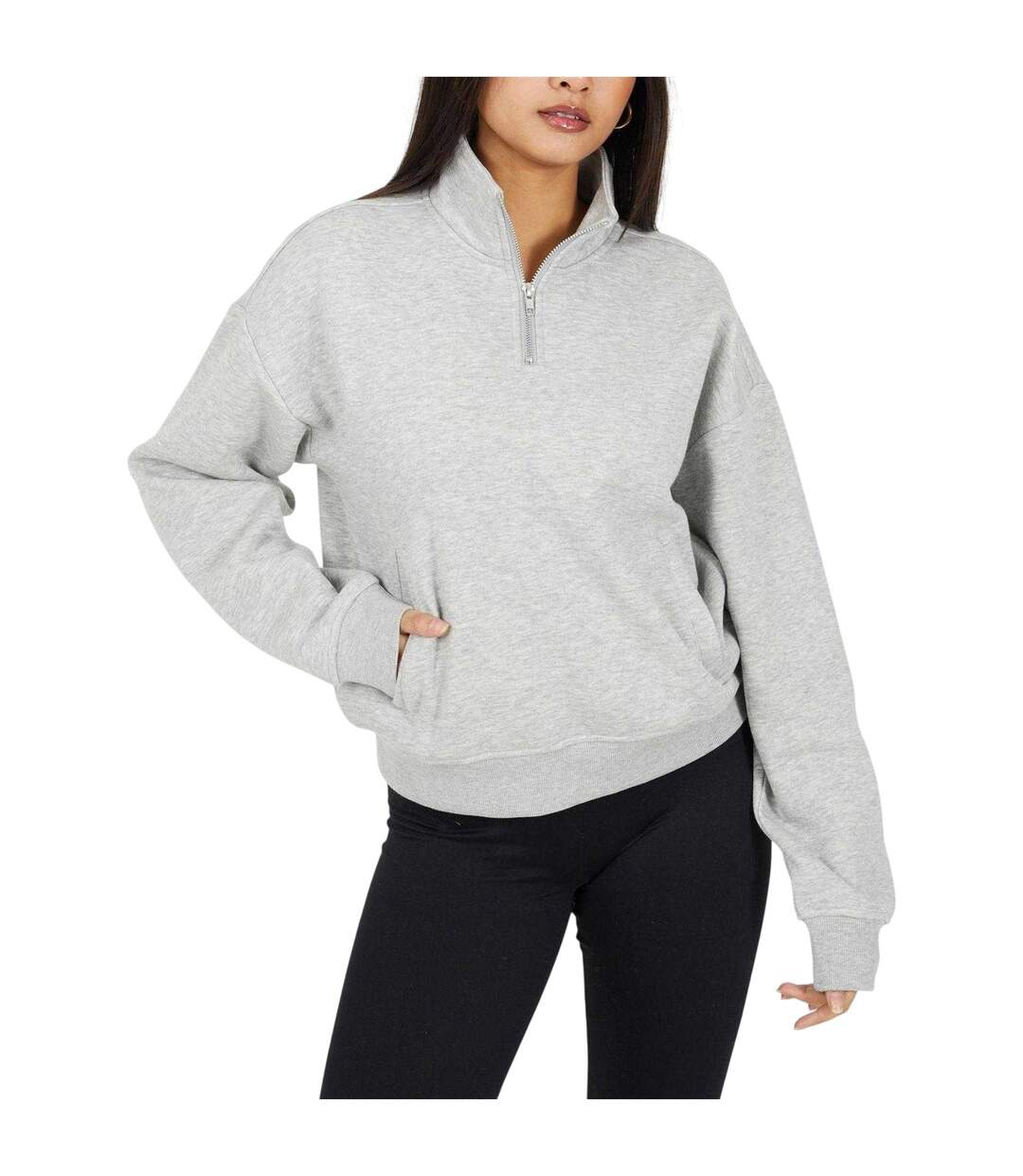 Sweat Femme Gris Chiné Brave Soul-2