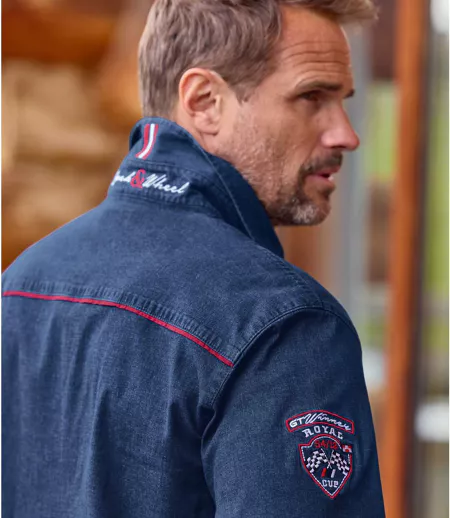 Chemise en Denim Stretch Brodée