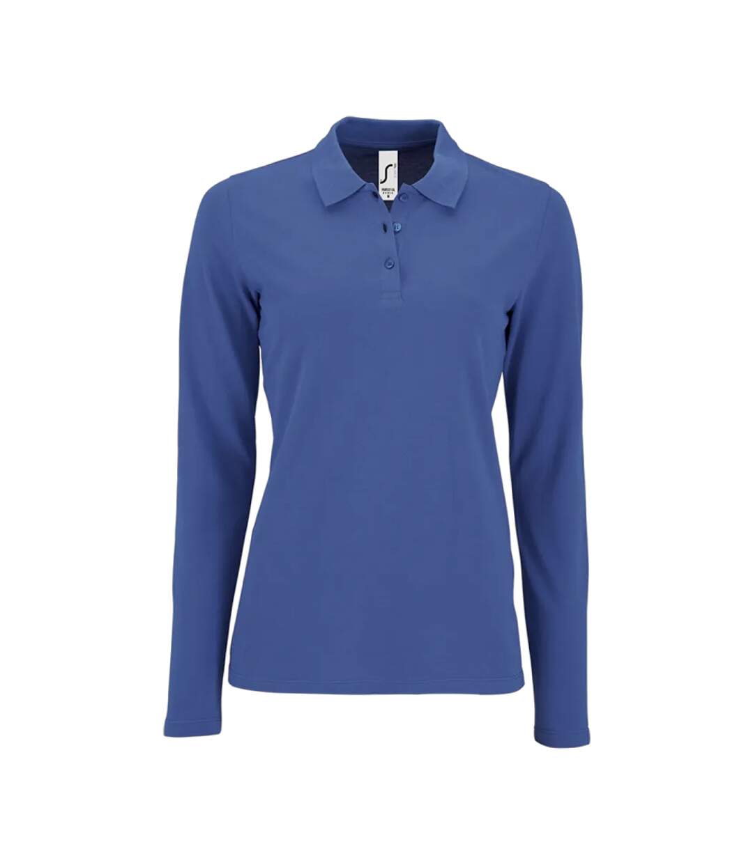 Womens/ladies Perfect Pique Long-sleeved Polo Shirt Royal Blue SOLS-1