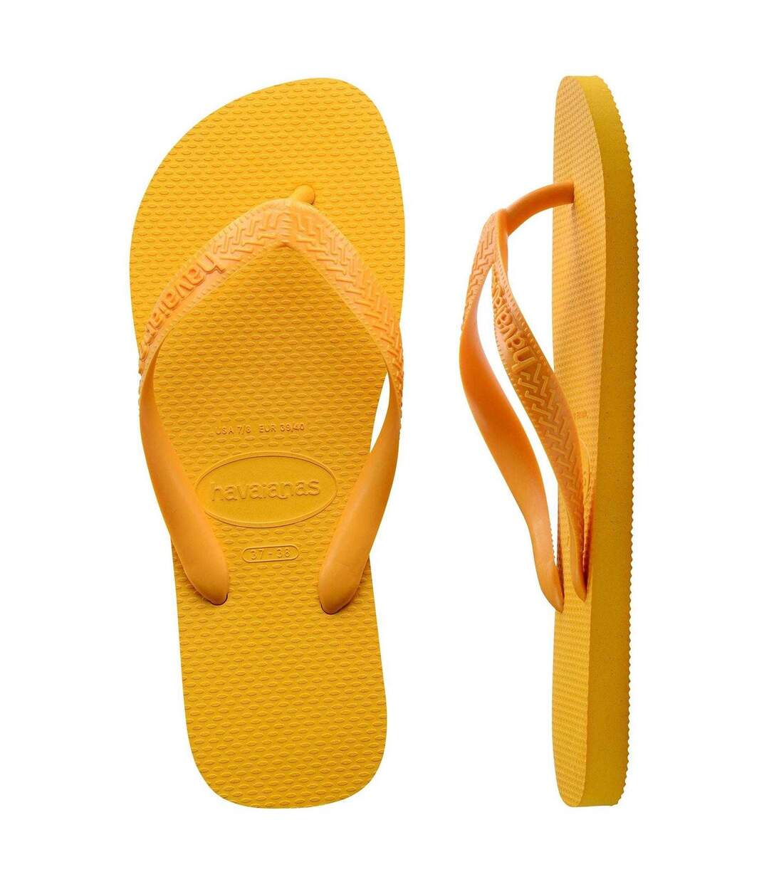 Unisex Adult Rubber Thong Strap Flip Flops Pop Yellow Havaianas-4