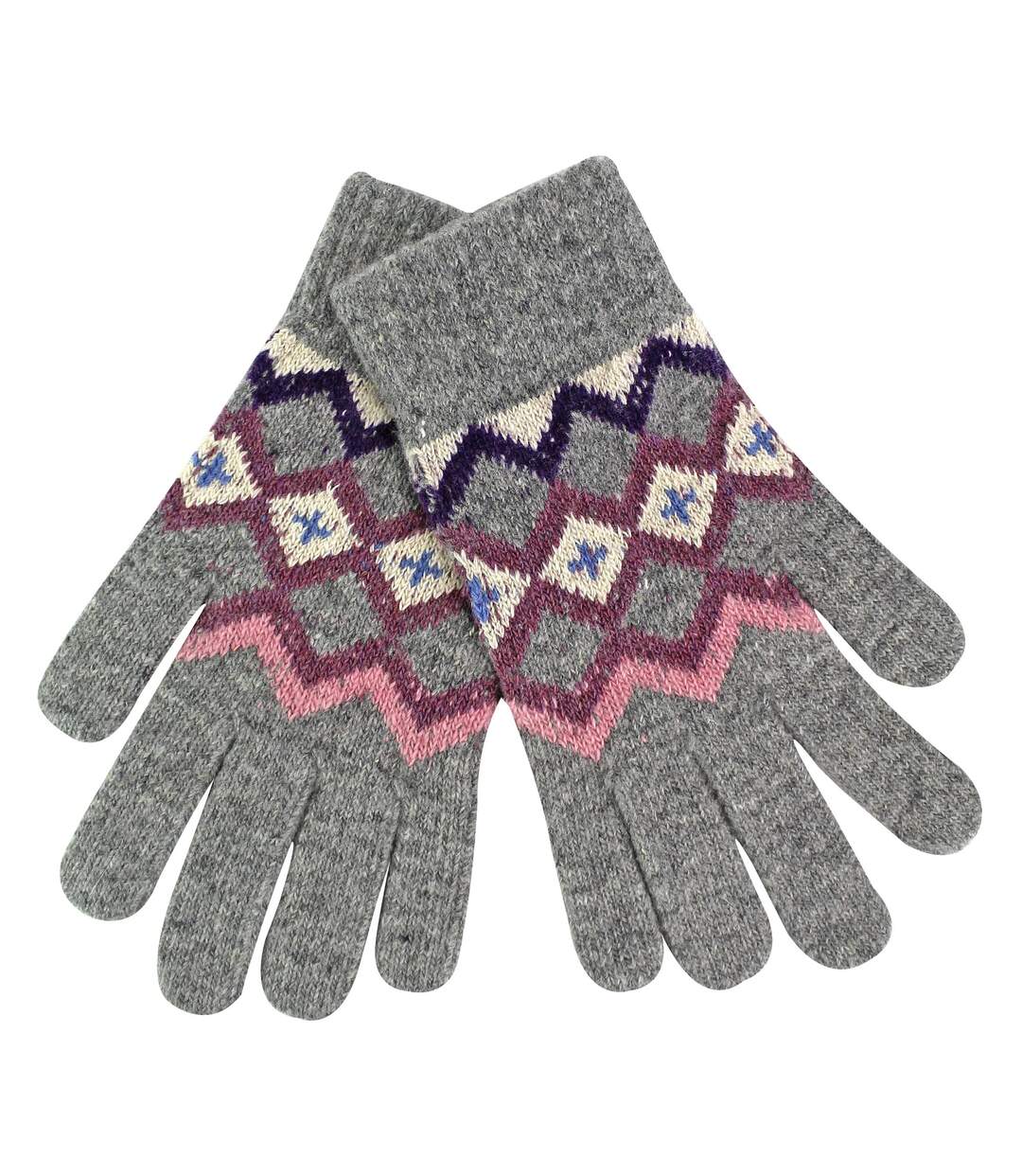 Gants en laine pour dames | Gants d'hiver doux en jacquard-3