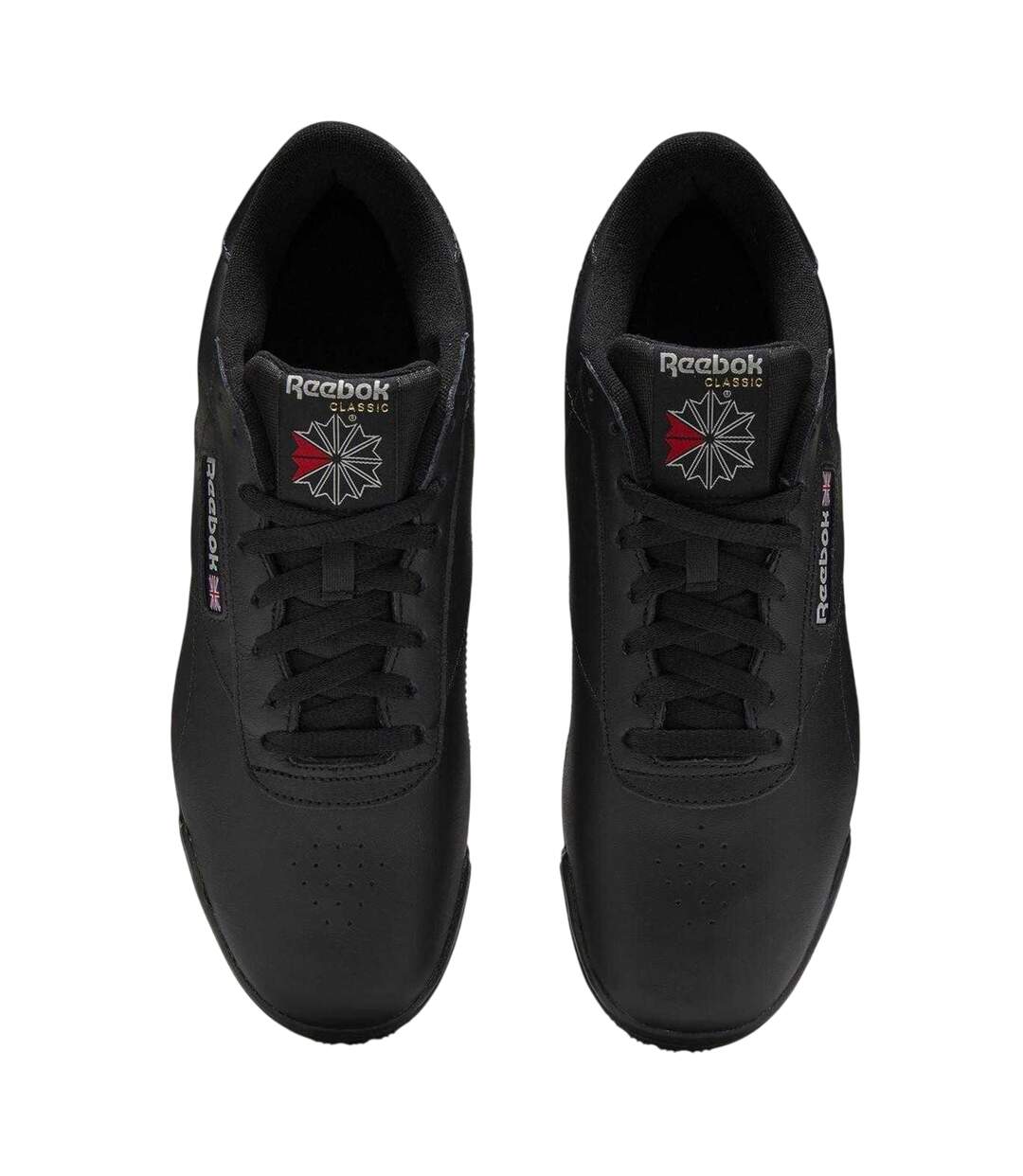Mens Exofit Leather Low Trainers Black Silver Reebok-4