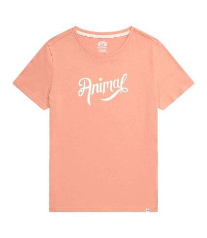 Animal Womens/Ladies Script Natural Logo T-Shirt (Coral) - UTMW2412
