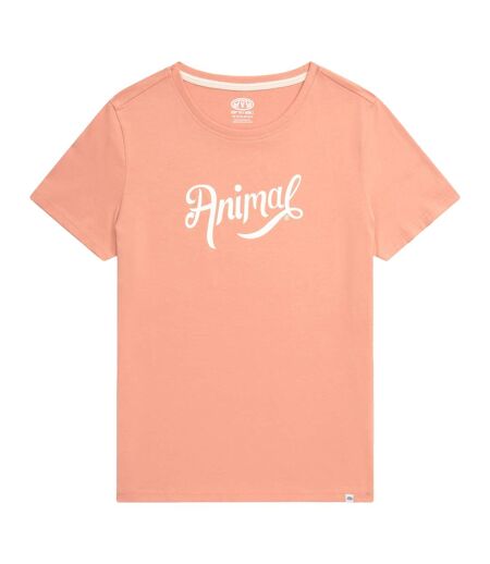 Animal Womens/Ladies Script Natural Logo T-Shirt (Coral) - UTMW2412