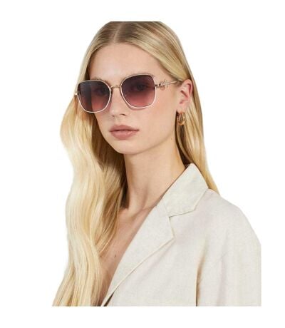Gilded Metal Frame Sunglasses One Size Gold Light Pink Dune London