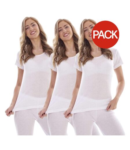 Hauts Thermiques Manches Courtes Femme Blanc Heatforce