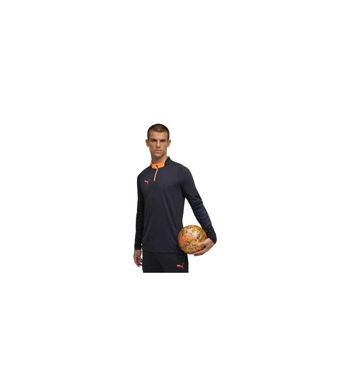 Mens Individual Cup Drill Top Navy Blue Orange Puma-1