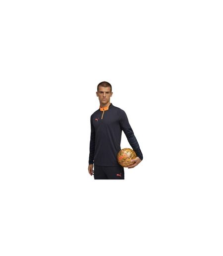 Mens Individual Cup Drill Top Navy Blue Orange Puma