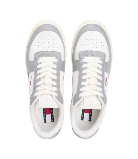 Mens Archive 98 Leather Low Cut Trainers Granite Ivory Tommy Jeans