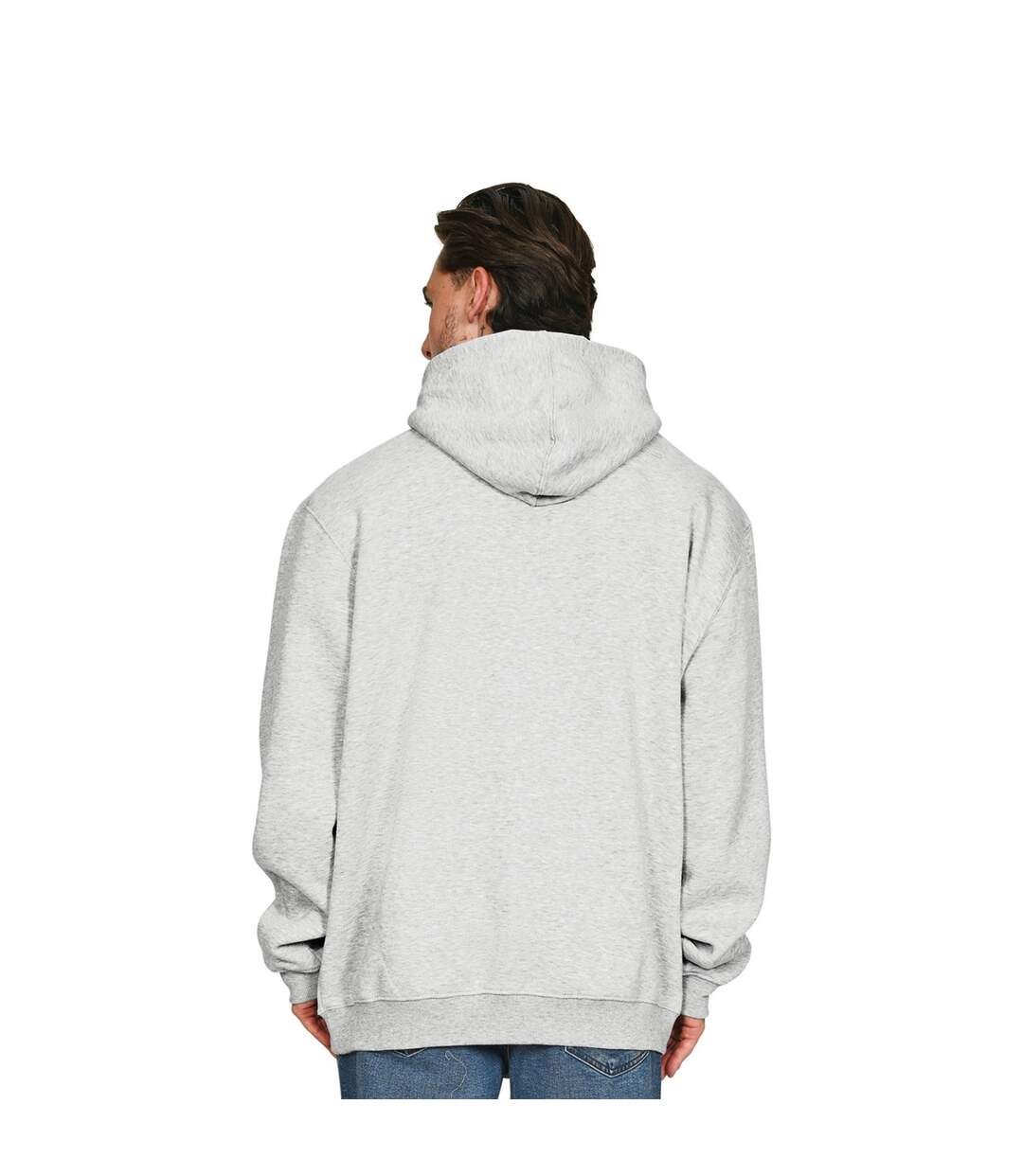 Mens Ringspun Cotton Tall Oversized Hoodie Ash Grey Casual Classics-2