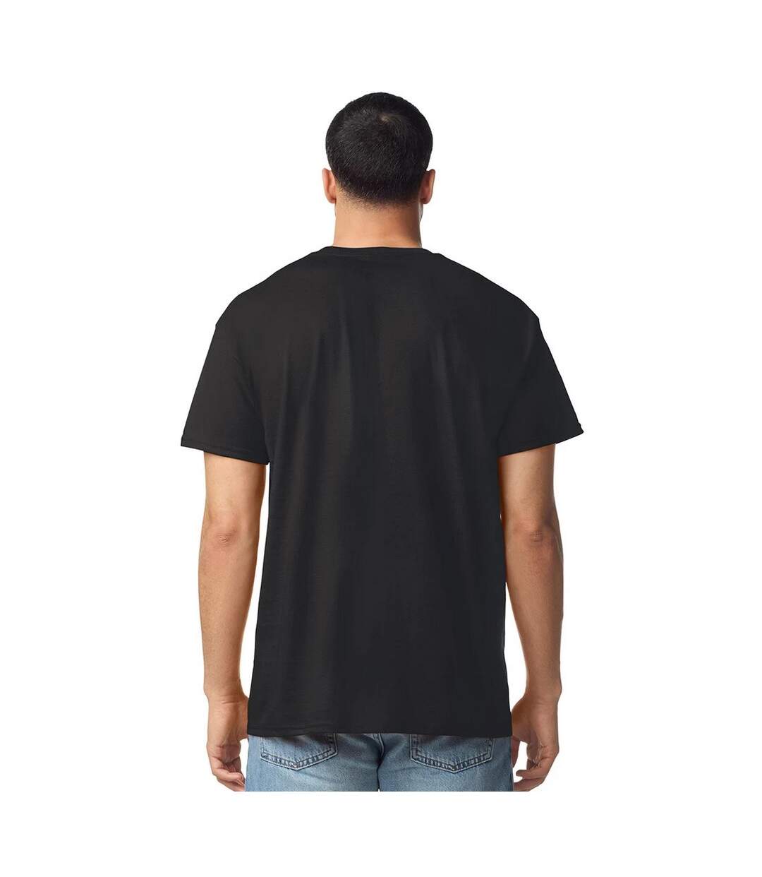 T-shirt Uni Manches Courtes En Coton Homme Noir Gildan-3