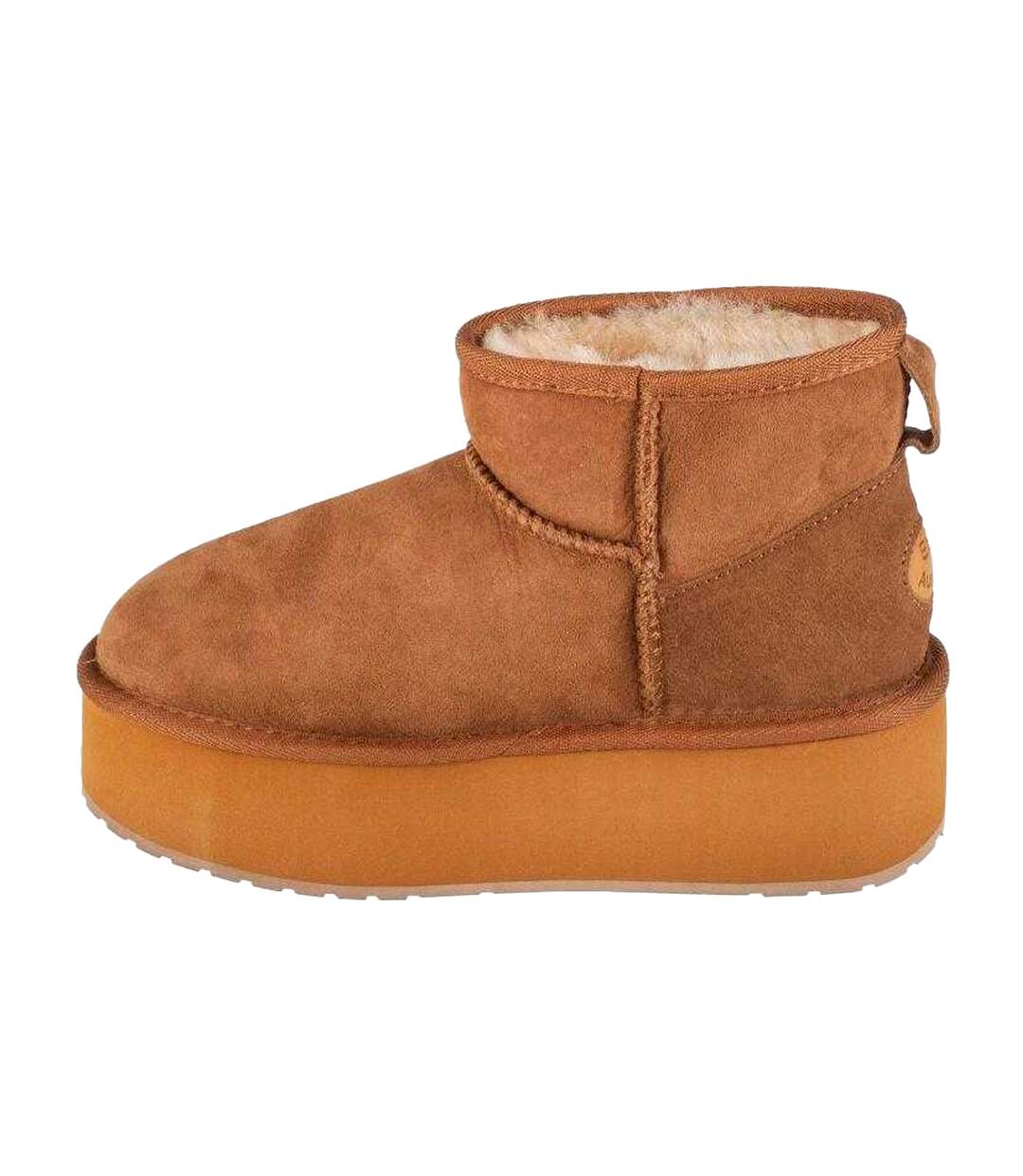 Womens/ladies Stinger Micro Sheepskin Platform Snow Boots Brown EMU Australia-3