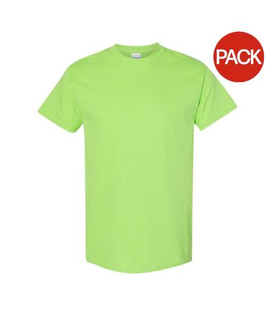 Lot de 5  t-shirts manches courtes hommes vert clair Gildan