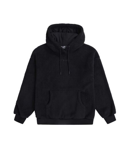 Womens/ladies Fleece Hoodie Black Animal