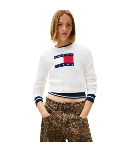 Sweat Jeans Femme Blanc Cassé Tommy Jeans