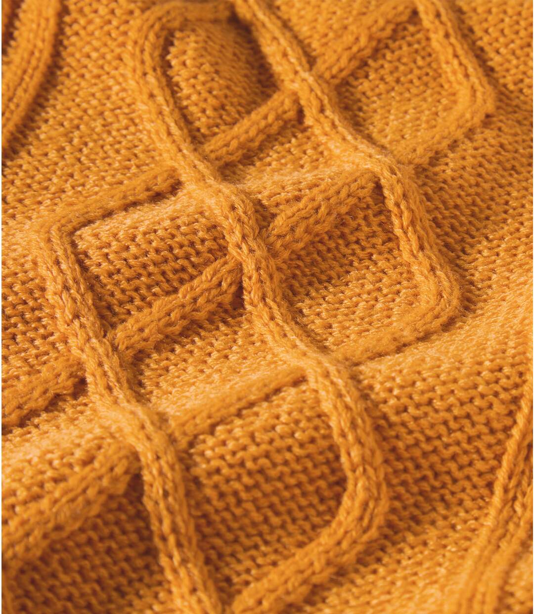 Women's Ochre Cable Knit Sleeveless Jumper-4