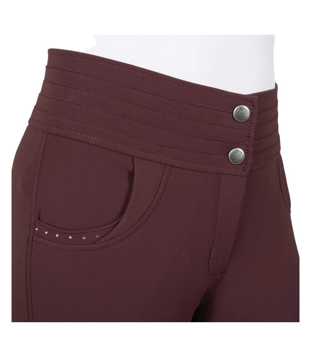 Womens/ladies Fenham Diamante Breeches Bordeaux Coldstream-3