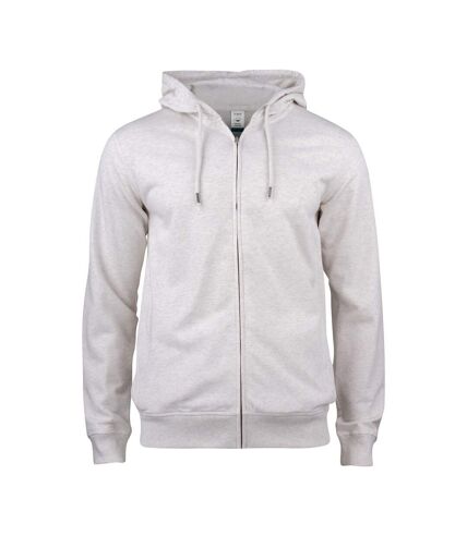 Clique Mens Premium Cotton Full Zip Hoodie (Natural Melange)