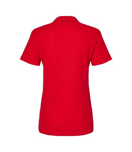 Womens/ladies Pique Soft Touch Polo Shirt Cherry Red Gildan