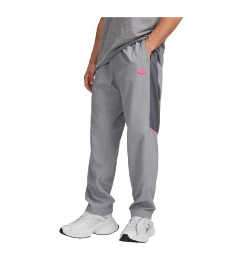 Pantalon De Survêtement Motif/style Blocs De Couleurs Rival Homme Gris Acier Rose Under Armour