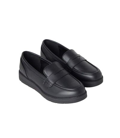 Womens/ladies lily wedge loafers black Good For The Sole