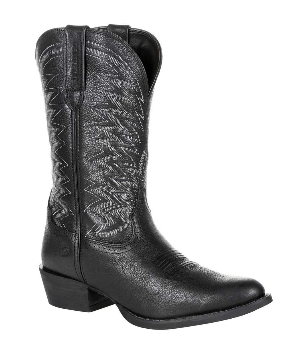 Mens Rebel Frontier Full Grain Leather Cowboy Boots Black Onyx Durango-1
